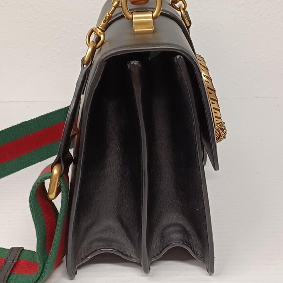 GUCCI Dionysus Bamboo Black Leather Satchel 770-092025 - Picture 5 of 16